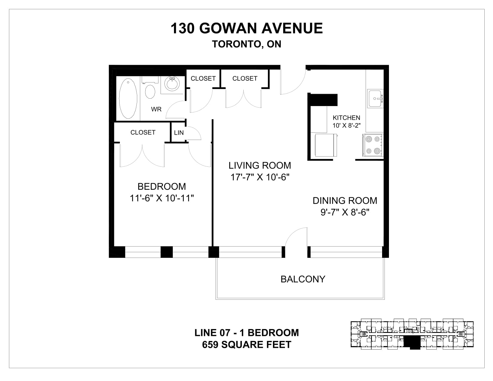 130 Gowan Ave — 1 Bedroom 0712 - Photo 1