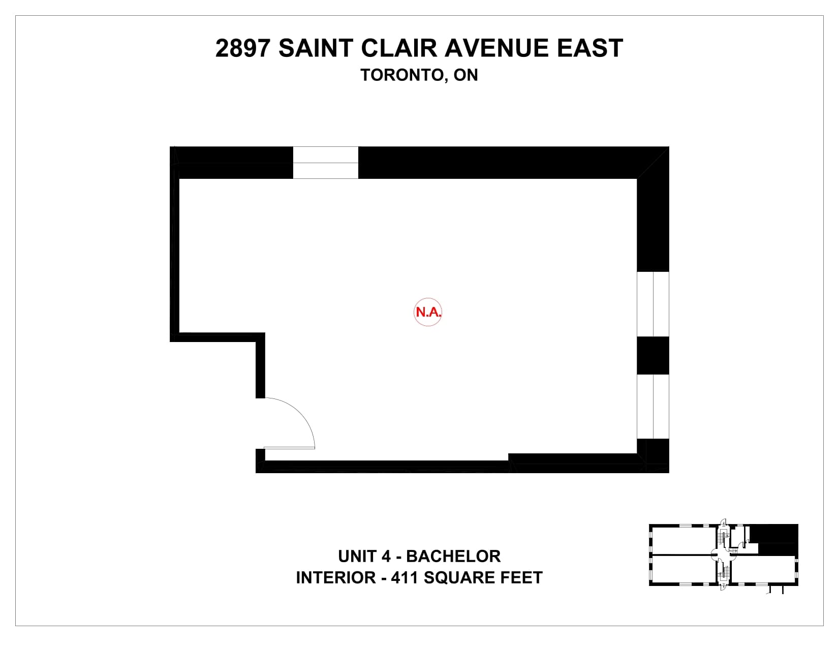 2893 & 2897 St Clair Avenue East — 1 Bedroom 2893-5 - Photo 1