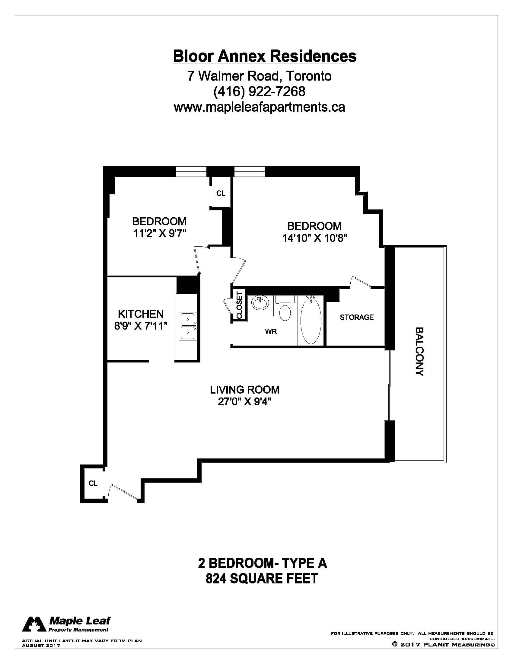 Maple Leaf PM — 2Bed 1Bath