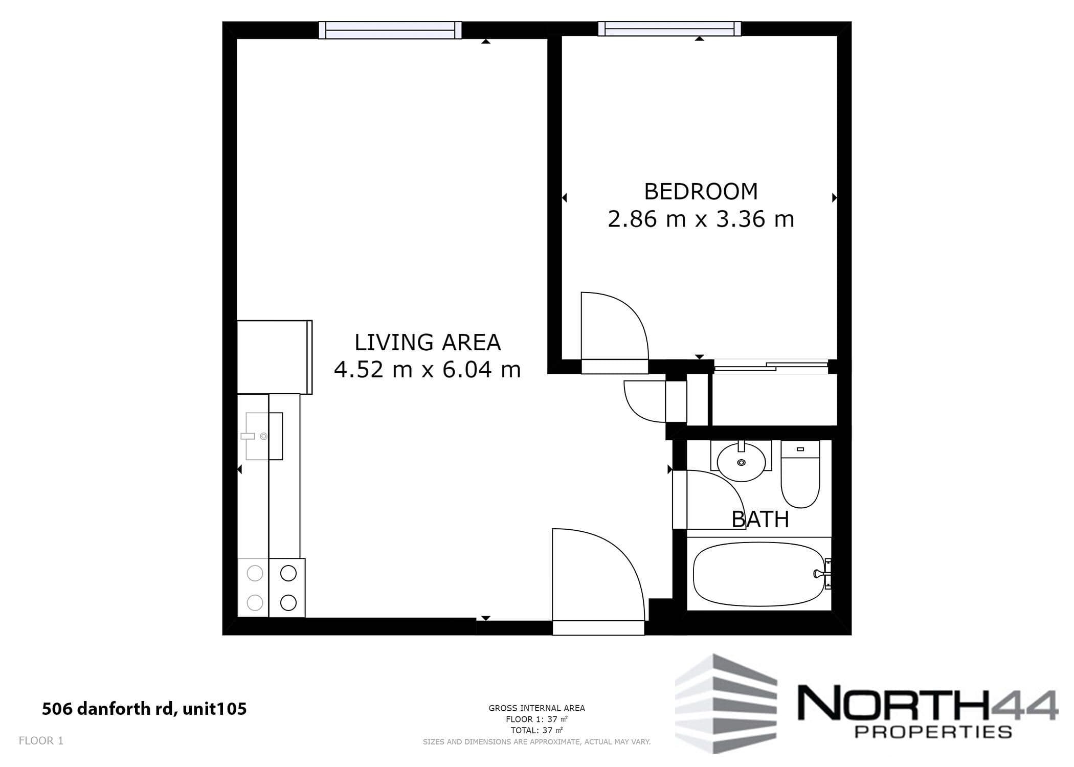 North44 Property Management — 1 Bedroom
