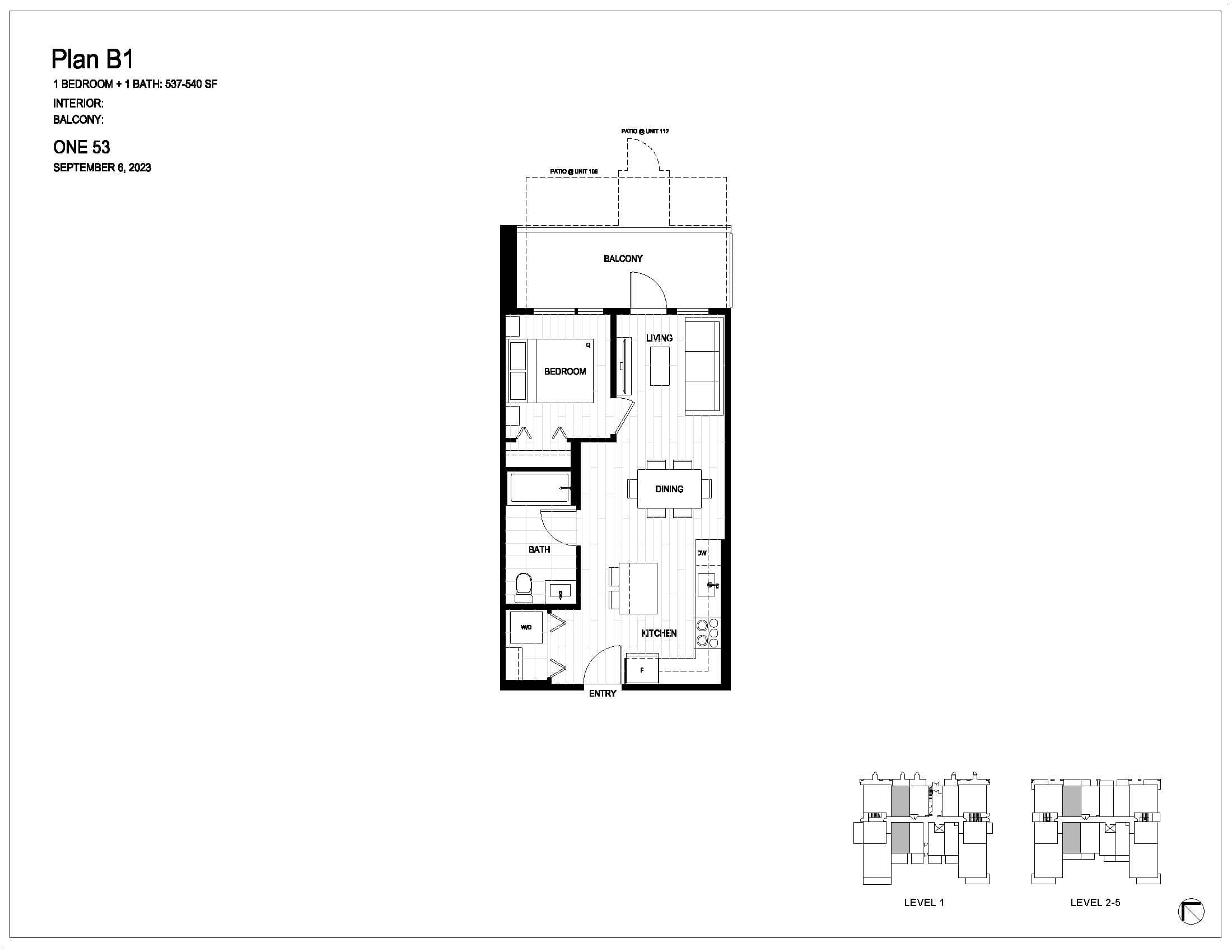 One53 - 1 Bed PROXY 399sf - Photo 2