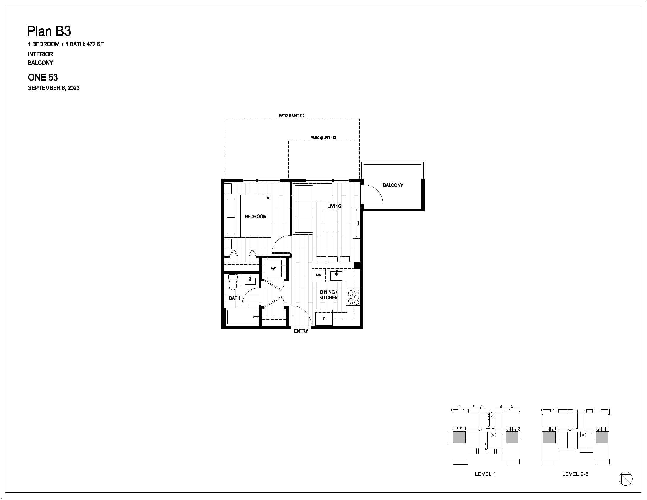 One53 - 1 Bed PROXY 399sf - Photo 29